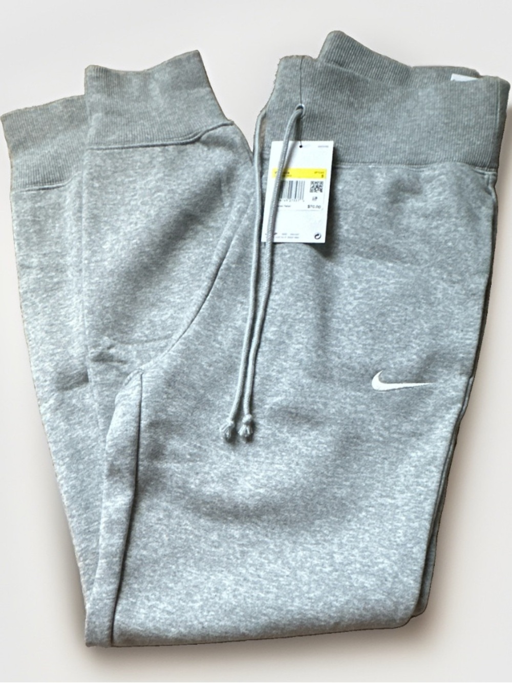 Nike Women's Phoenix Gray Fleece Jogger Pants Size S Standard Fit High Rise